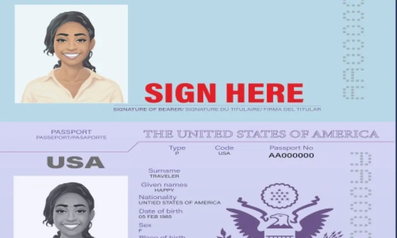 Passport signature reminder